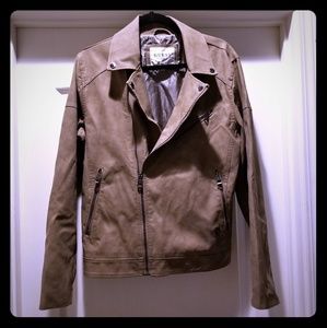GUESS Leather Jacket Medium Tan